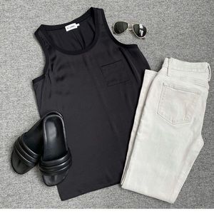 NWT! R LABEL by THE RESET Black Satin Tank XL.  $128